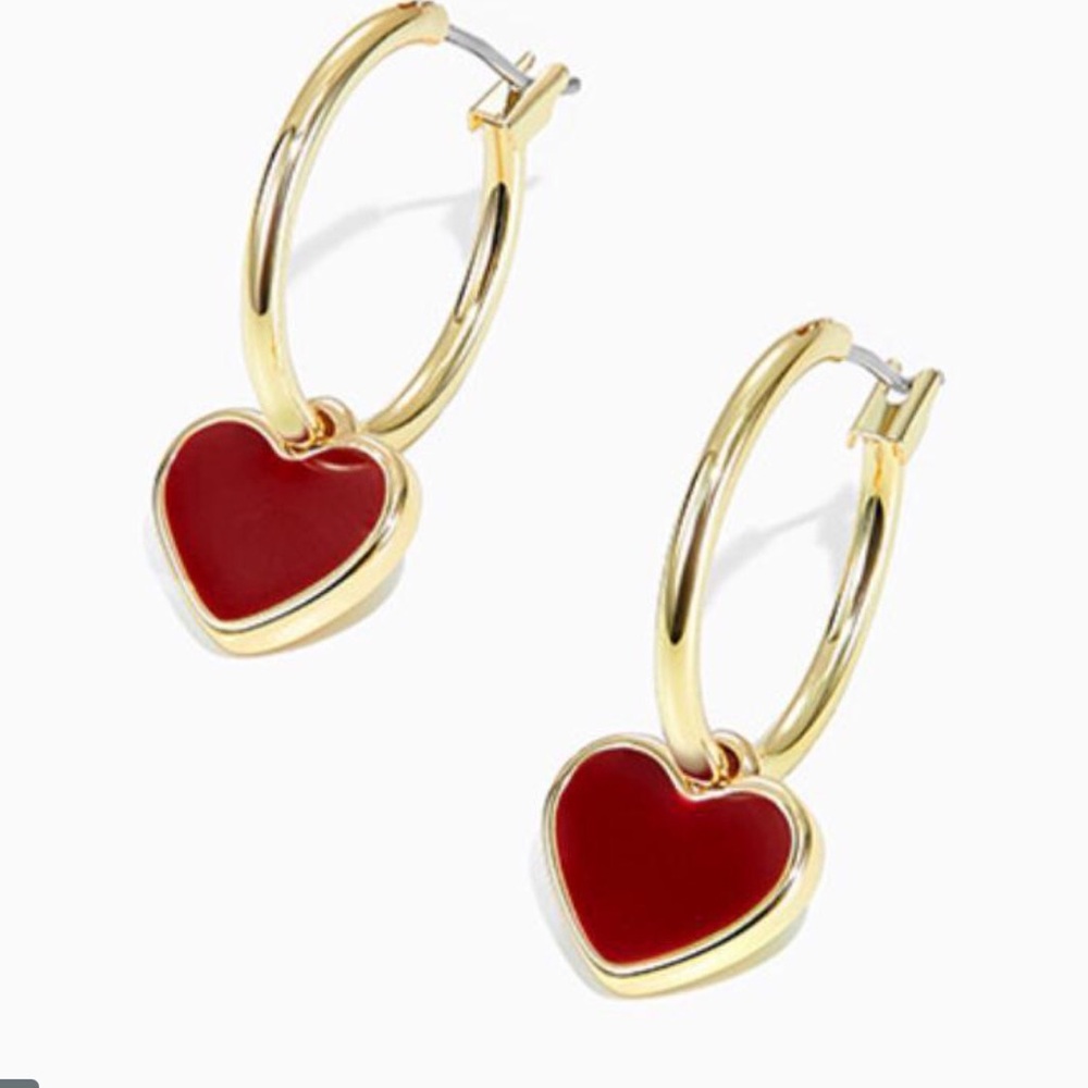 Valentines Earrings with Red Hearts